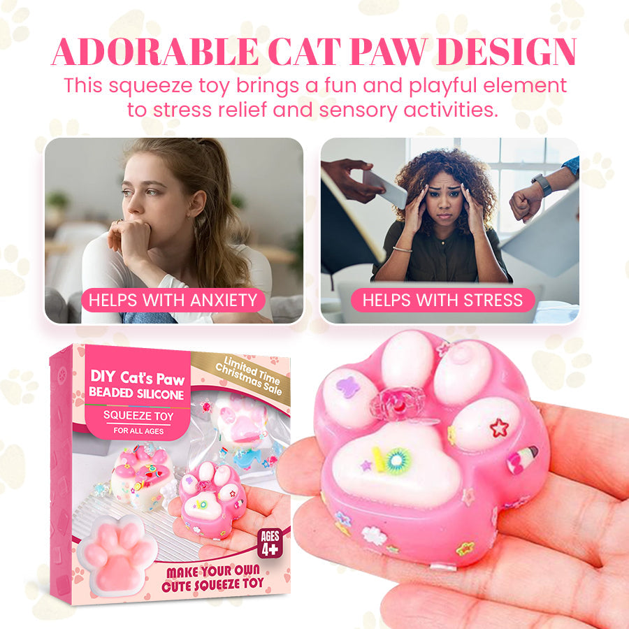 DIY Cat's Paw Beaded Silicone Squeeze Toy ๐พ - Limited Time Christmas Sale