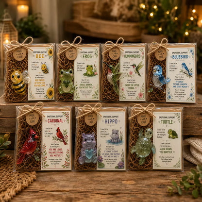 💌 Emotional Support Glass Animal Gift Set | 7 Meaningful Designs with Encouragement Card & Gift-Ready Packaging ✨