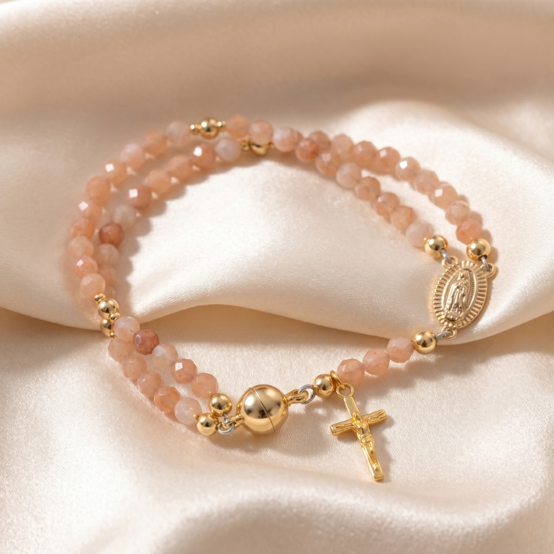 Sunstone Magnetic Rosary Bracelet