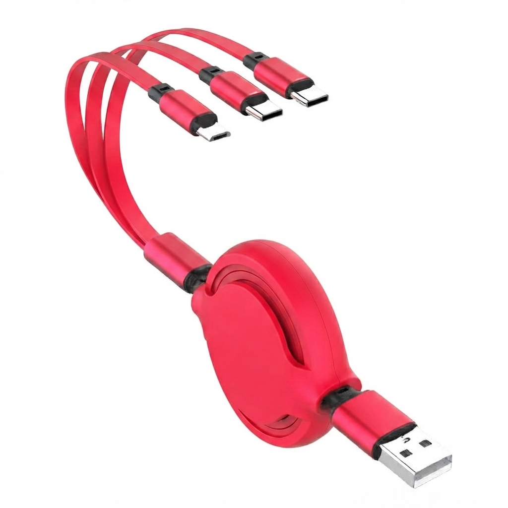 🔄 3-in-1 Retractable Fast Charging Cable—Pocket-Sized Power for Every Device